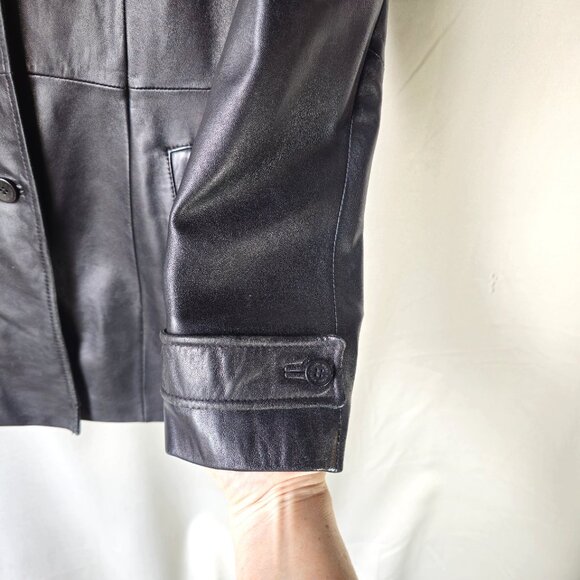 Siena Studio 100% Genuine Leather Lined Black Jacket size M - Picture 6 of 9